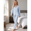 image:imageSWOMOG Pajamas for Women Sets 2 Piece Button Down Printed Pjs Long Sleeve Tops and Pants Sleepwear Cute LoungewearBlue Plaid Cherry