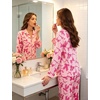 image:imageSWOMOG Pajamas for Women Sets 2 Piece Button Down Printed Pjs Long Sleeve Tops and Pants Sleepwear Cute LoungewearHot Pink Bow