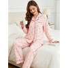 image:imageSWOMOG Pajamas for Women Sets 2 Piece Button Down Printed Pjs Long Sleeve Tops and Pants Sleepwear Cute LoungewearPink Plaid Cherry