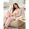 image:imageSWOMOG Pajamas for Women Sets 2 Piece Button Down Printed Pjs Long Sleeve Tops and Pants Sleepwear Cute LoungewearPink Plaid Cherry