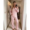 image:imageSWOMOG Pajamas for Women Sets 2 Piece Button Down Printed Pjs Long Sleeve Tops and Pants Sleepwear Cute LoungewearPink White Plaid