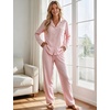 image:imageSWOMOG Pajamas for Women Sets 2 Piece Button Down Printed Pjs Long Sleeve Tops and Pants Sleepwear Cute LoungewearPink White Plaid