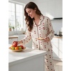 image:imageSWOMOG Pajamas for Women Sets 2 Piece Button Down Printed Pjs Long Sleeve Tops and Pants Sleepwear Cute LoungewearRed Heart