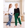 image:imageSWOMOG Unisex Kids Plaid Pajama Pants for Boys amp Girls Comfy Sleepwear Bottoms Lounge Jogger PJ Pants with PocketsBlack  Green Plaid