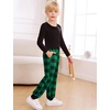image:imageSWOMOG Unisex Kids Plaid Pajama Pants for Boys amp Girls Comfy Sleepwear Bottoms Lounge Jogger PJ Pants with PocketsBlack  Green Plaid