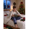 image:imageSWOMOG Unisex Kids Plaid Pajama Pants for Boys amp Girls Comfy Sleepwear Bottoms Lounge Jogger PJ Pants with PocketsBlue White Plaid