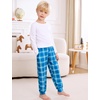 image:imageSWOMOG Unisex Kids Plaid Pajama Pants for Boys amp Girls Comfy Sleepwear Bottoms Lounge Jogger PJ Pants with PocketsCyan Blue