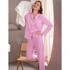 image:imageSWOMOG Women 100 Cotton Pajama Sets Two Piece Long Sleeve Ruffle Pj Sets Button Down Sleepwear Loungewear with PantsPink Plaid