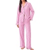 image:imageSWOMOG Women 100 Cotton Pajama Sets Two Piece Long Sleeve Ruffle Pj Sets Button Down Sleepwear Loungewear with PantsPink Plaid