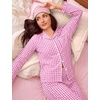 image:imageSWOMOG Women 100 Cotton Pajama Sets Two Piece Long Sleeve Ruffle Pj Sets Button Down Sleepwear Loungewear with PantsPink Plaid
