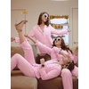 image:imageSWOMOG Women 100 Cotton Pajama Sets Two Piece Long Sleeve Ruffle Pj Sets Button Down Sleepwear Loungewear with PantsPink Stripe