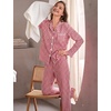 image:imageSWOMOG Women 100 Cotton Pajama Sets Two Piece Long Sleeve Ruffle Pj Sets Button Down Sleepwear Loungewear with PantsRed Plaid