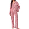 image:imageSWOMOG Women 100 Cotton Pajama Sets Two Piece Long Sleeve Ruffle Pj Sets Button Down Sleepwear Loungewear with PantsRed Plaid