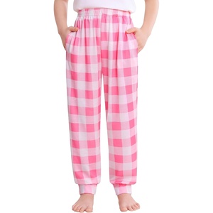 image:imageSWOMOG Unisex Kids Plaid Pajama Pants for Boys amp Girls Comfy Sleepwear Bottoms Lounge Jogger PJ Pants with PocketsPink  White Plaid