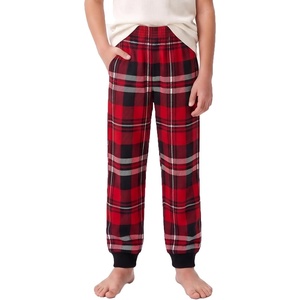 image:imageSWOMOG Unisex Kids Plaid Pajama Pants for Boys amp Girls Comfy Sleepwear Bottoms Lounge Jogger PJ Pants with PocketsRed Black Plaid